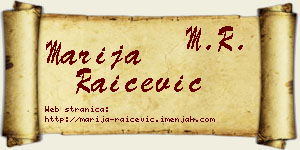 Marija Raičević vizit kartica